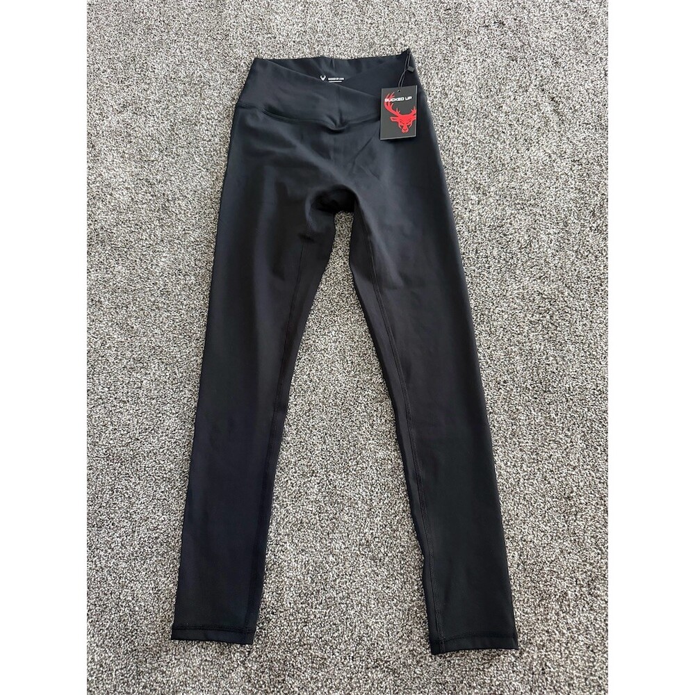 Bucked Up Crossover Leggings Womens Size L Black High Rise Ankle Athletic